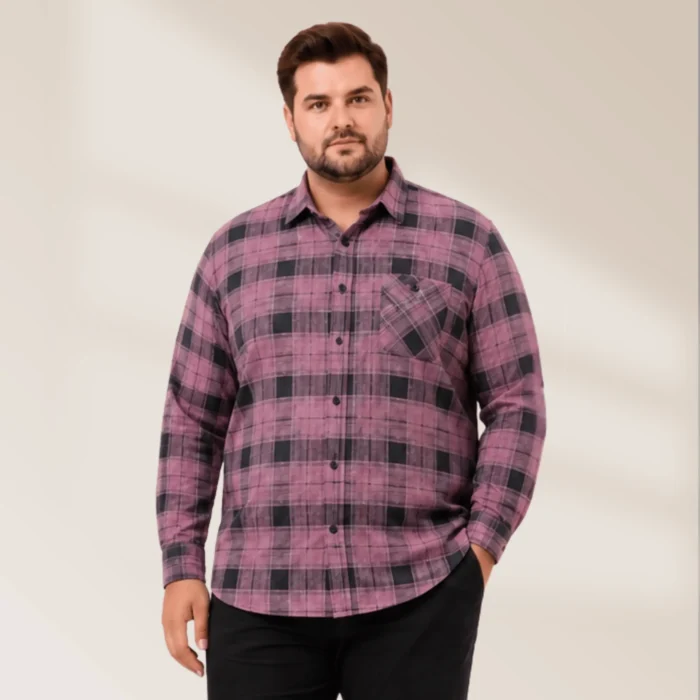 Men’s Plus Size Premium Red Plaid Shirt – XXXL Comfort Fit