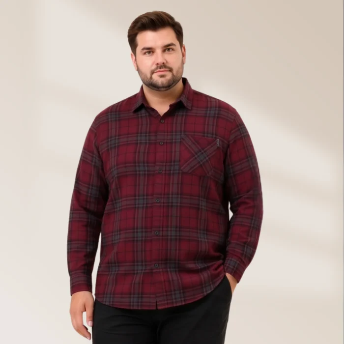 Plus Size Red Plaid Shirt