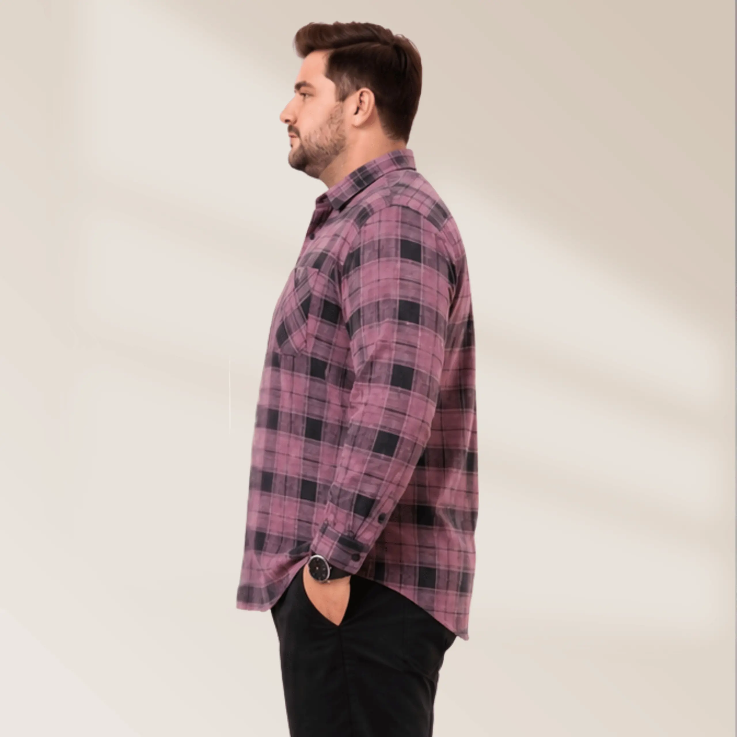 Men’s Plus Size Premium Red Plaid Shirt – XXXL Comfort Fit - Image 2