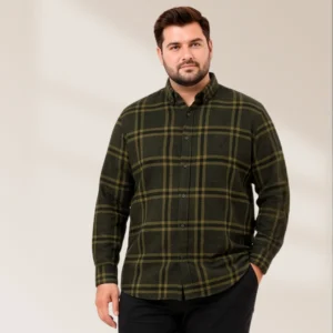 Olive Green Plaid Shirt