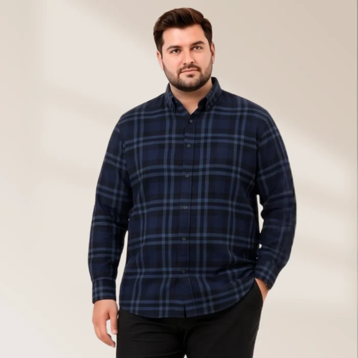 Men's Charcoal Grey Plaid Shirt
