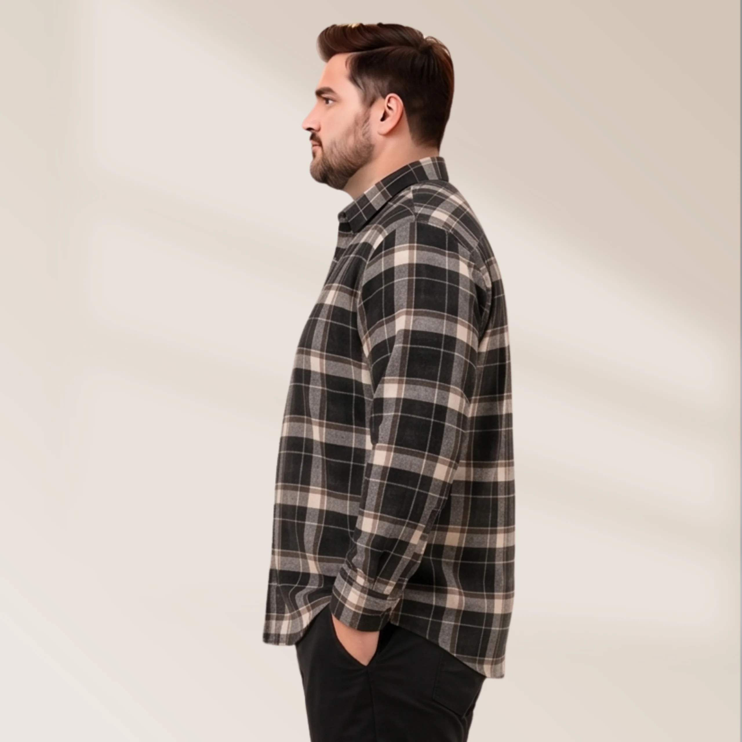 Full Sleeve Plussize Check Style Shirt