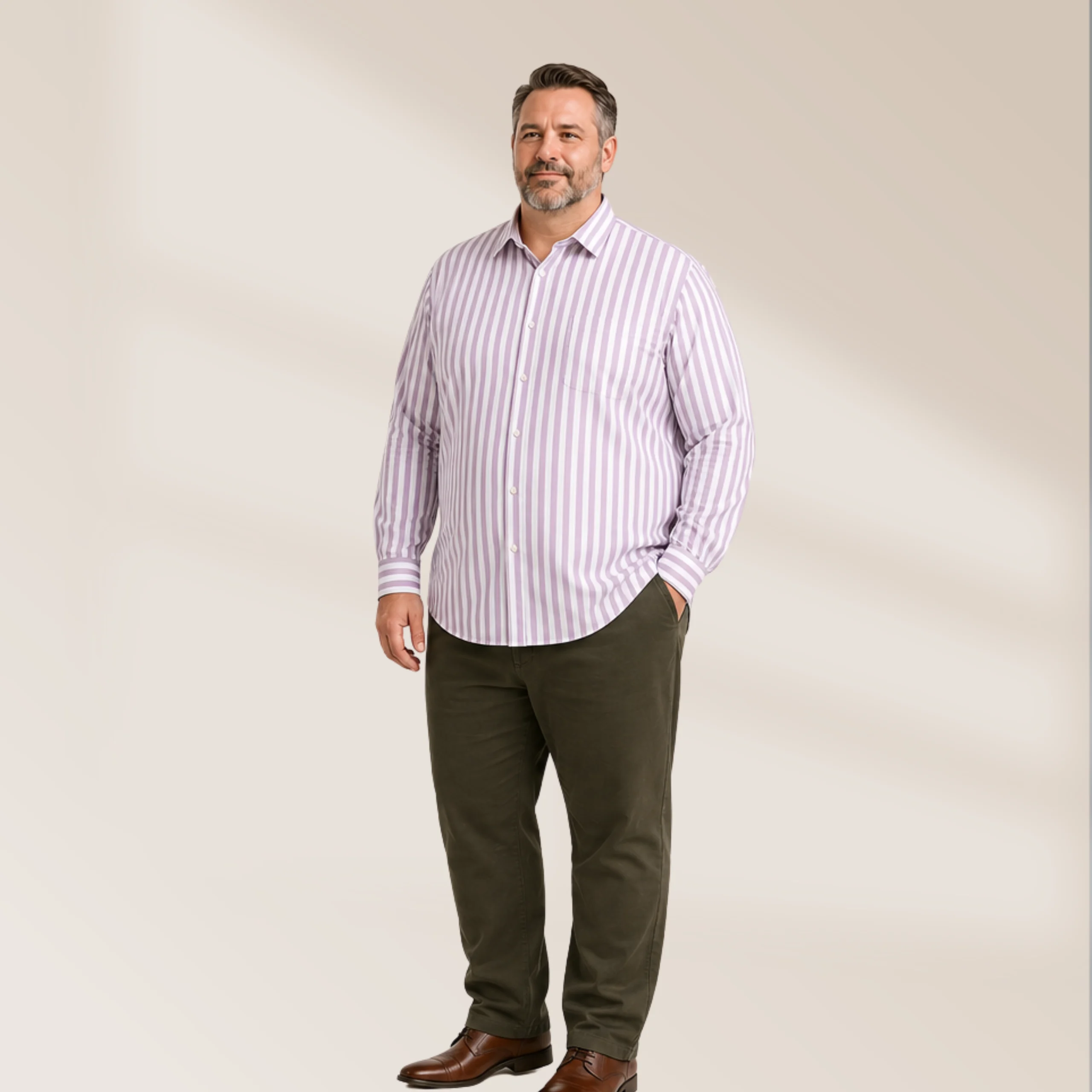 Men's Premium Cotton Seersucker Pink Vertical Stripe Casual