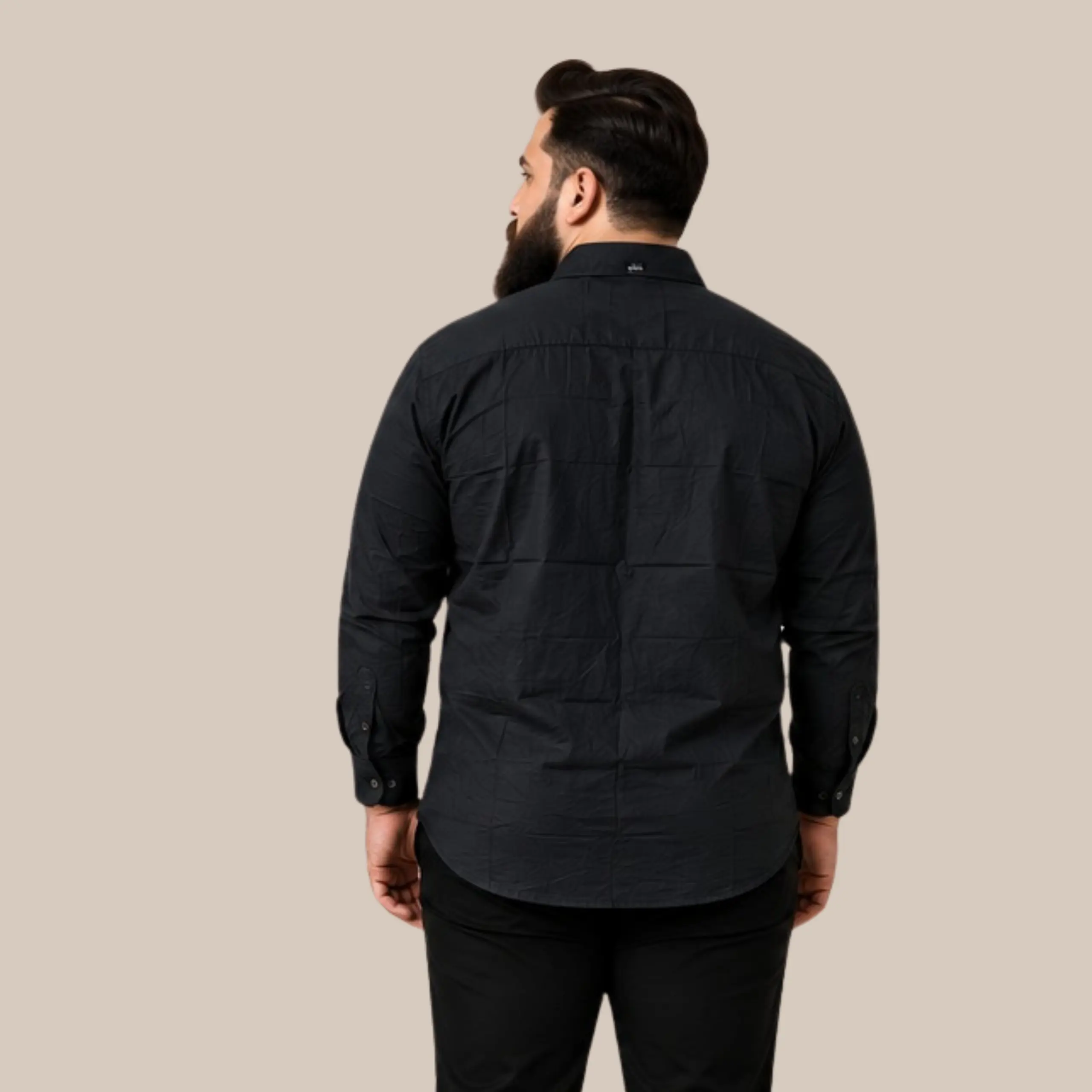 black plus size formal shirt