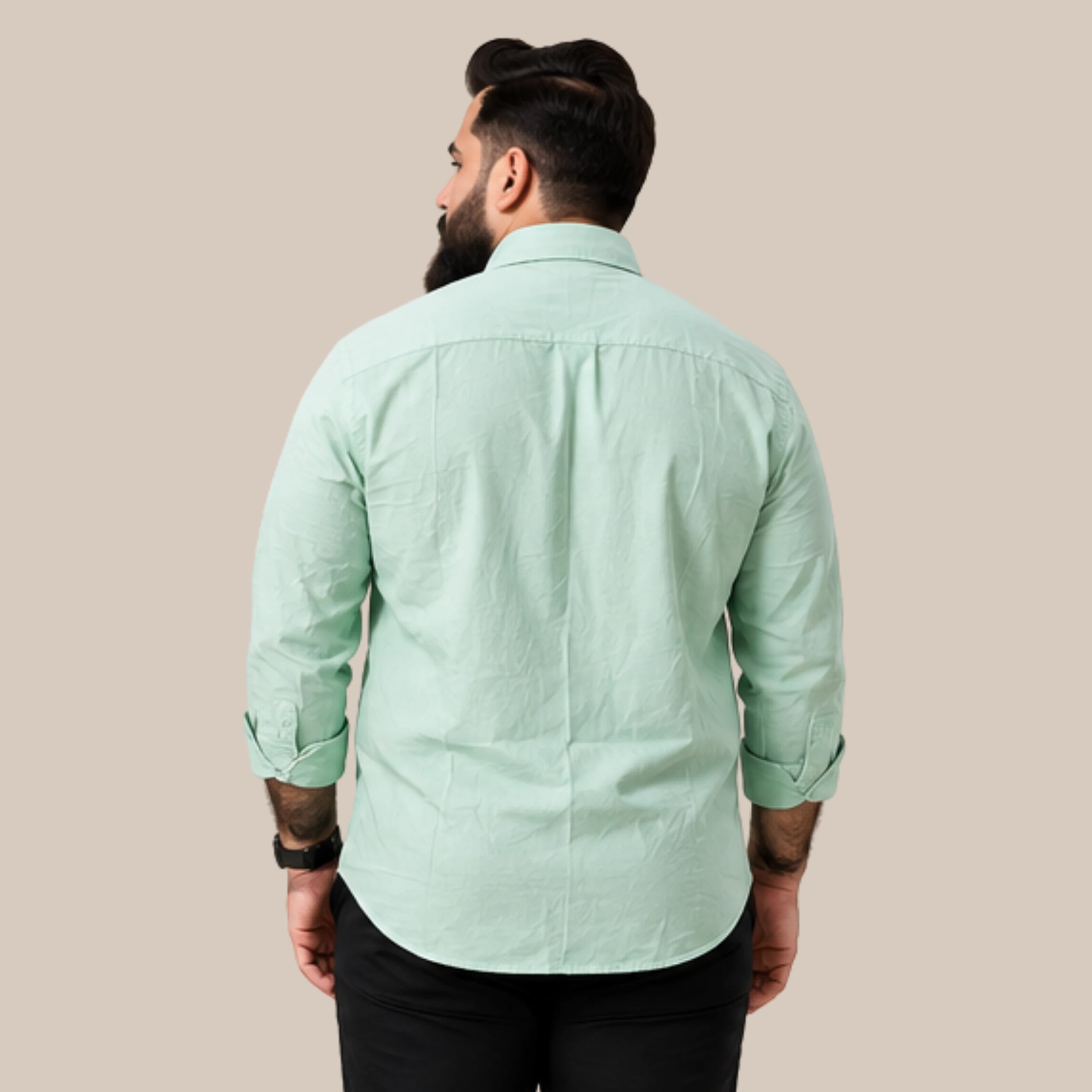 Mint Green Plus Size Formal Shirt